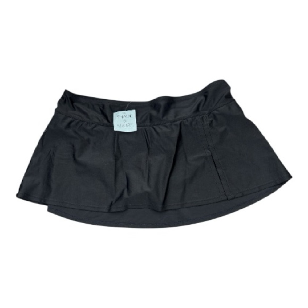 Shade & Shore Women’s Black Swim Skirt/Skort with Side Slit Size 1X NWT